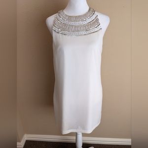 Bebe Beaded Collar Shift Dress, Size XS